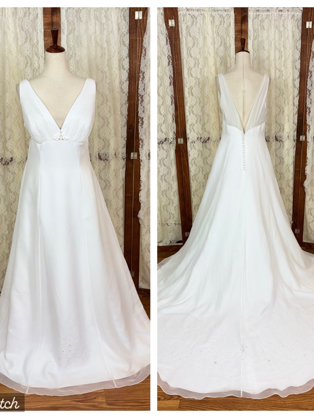 Beautiful Vintage Y2K Eden Bridals Chiffon Wedding Gown